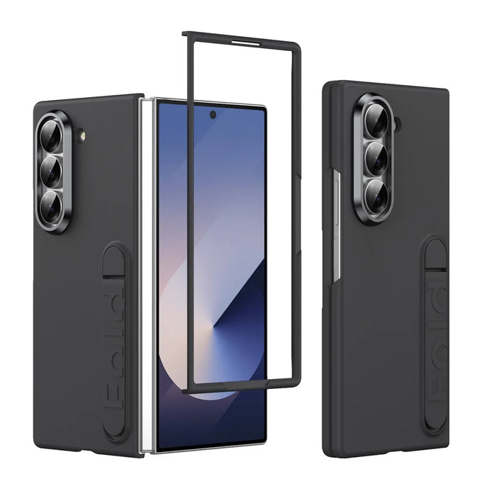For Samsung Galaxy Z Fold6 5G Case Kickstand Hard PC Phone Cover (without Screen Protector) - Black - 2