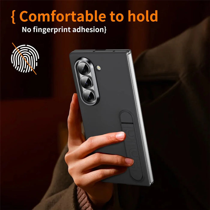For Samsung Galaxy Z Fold6 5G Case Kickstand Hard PC Phone Cover (without Screen Protector) - Black - 5