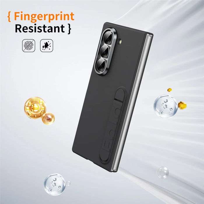 For Samsung Galaxy Z Fold6 5G Case Kickstand Hard PC Phone Cover (without Screen Protector) - Black - 6