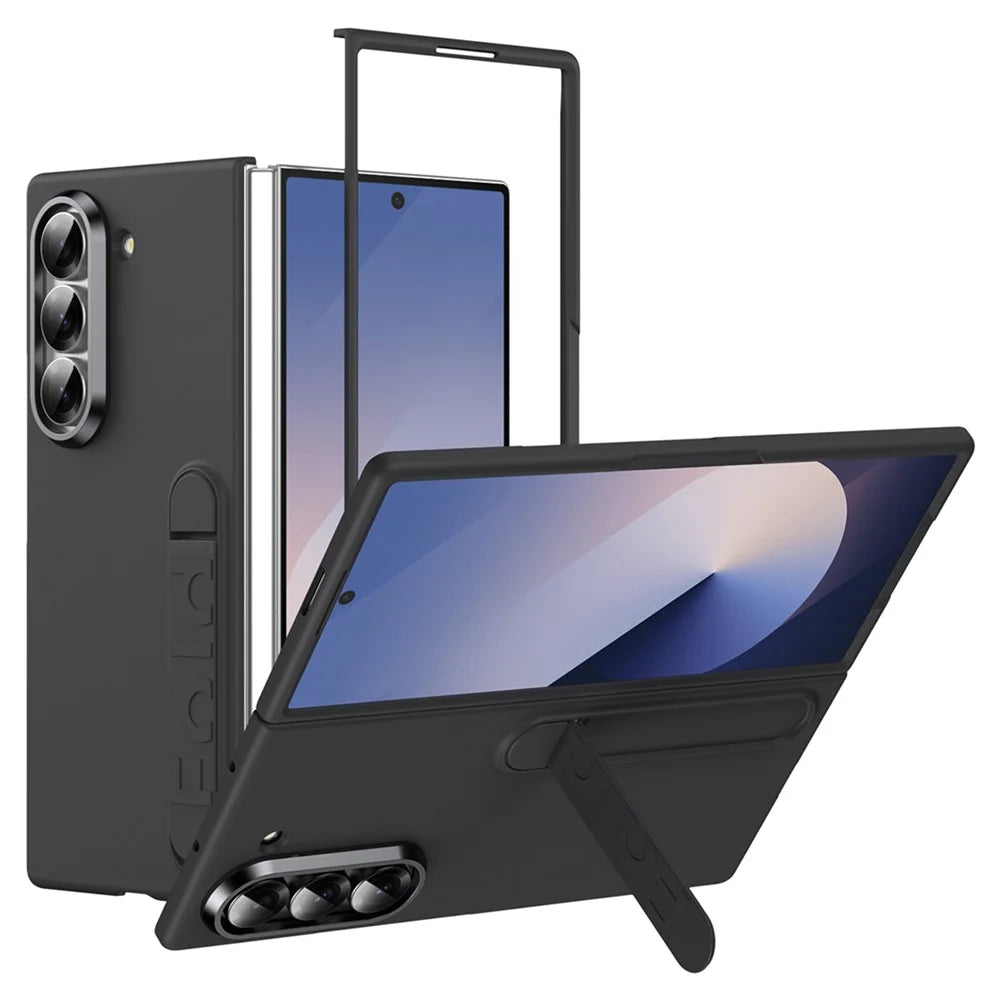 For Samsung Galaxy Z Fold5 5G Case Kickstand Hard PC Phone Cover (without Screen Protector) - Black - 1