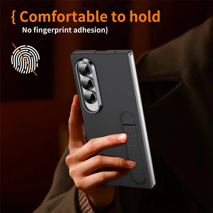 For Samsung Galaxy Z Fold4 5G Case Kickstand Hard PC Phone Cover (without Screen Protector) - Black - 5