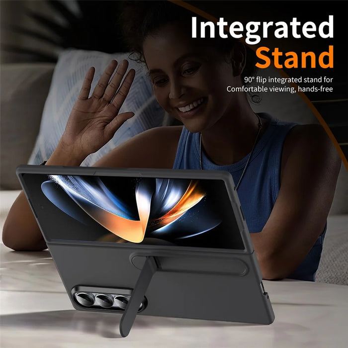 For Samsung Galaxy Z Fold3 5G Case Kickstand Hard PC Phone Cover (without Screen Protector) - Black - 3