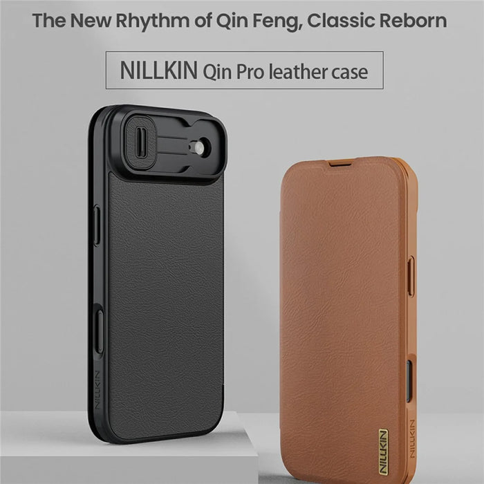NILLKIN Qin Pro Series for iPhone Air Case with Card Slots Leather Phone Cover - Black - 6