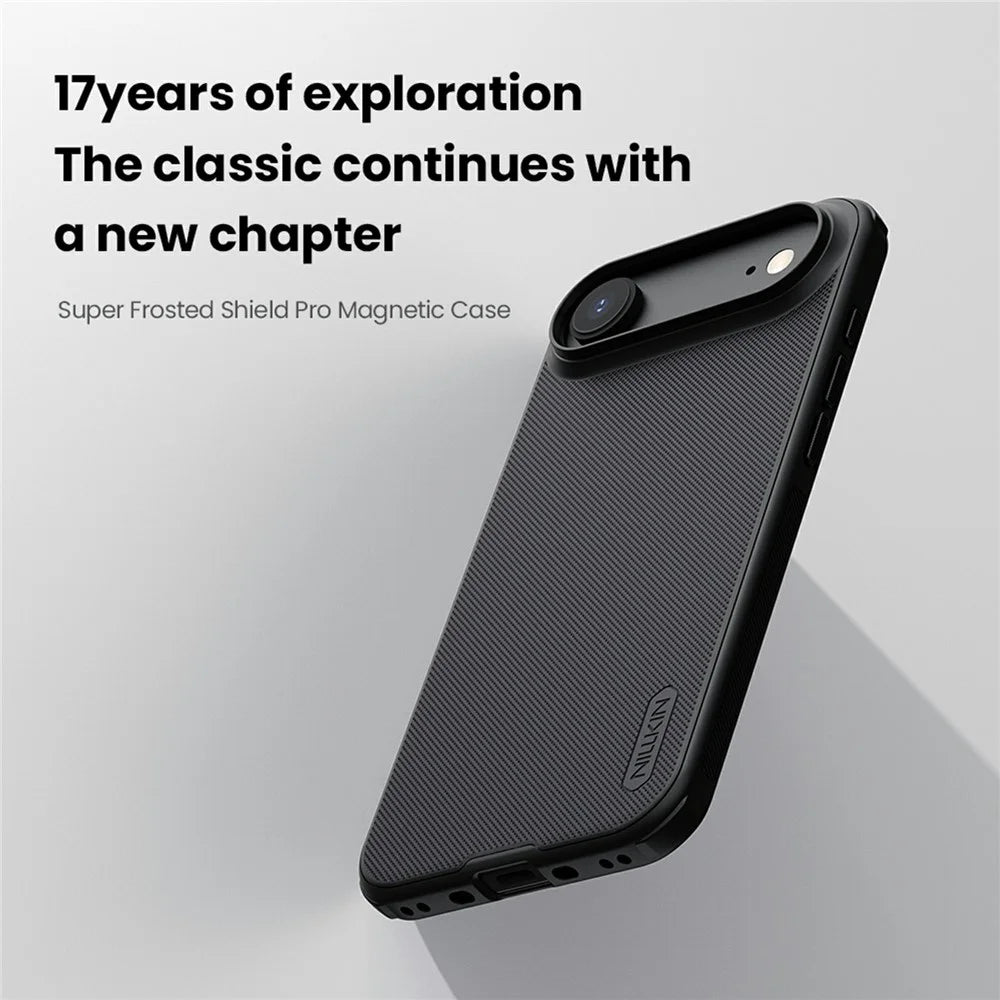 NILLKIN Frosted Shield Pro for iPhone Air Case Compatible with MagSafe PC + TPU Phone Cover - Black - 6