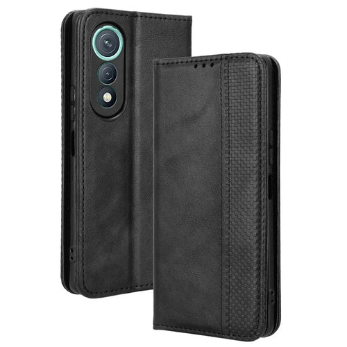 For TECNO Pova Curve 5G LJ8k Leather Case Wallet Stand Retro Texture Phone Cover - Black - 1