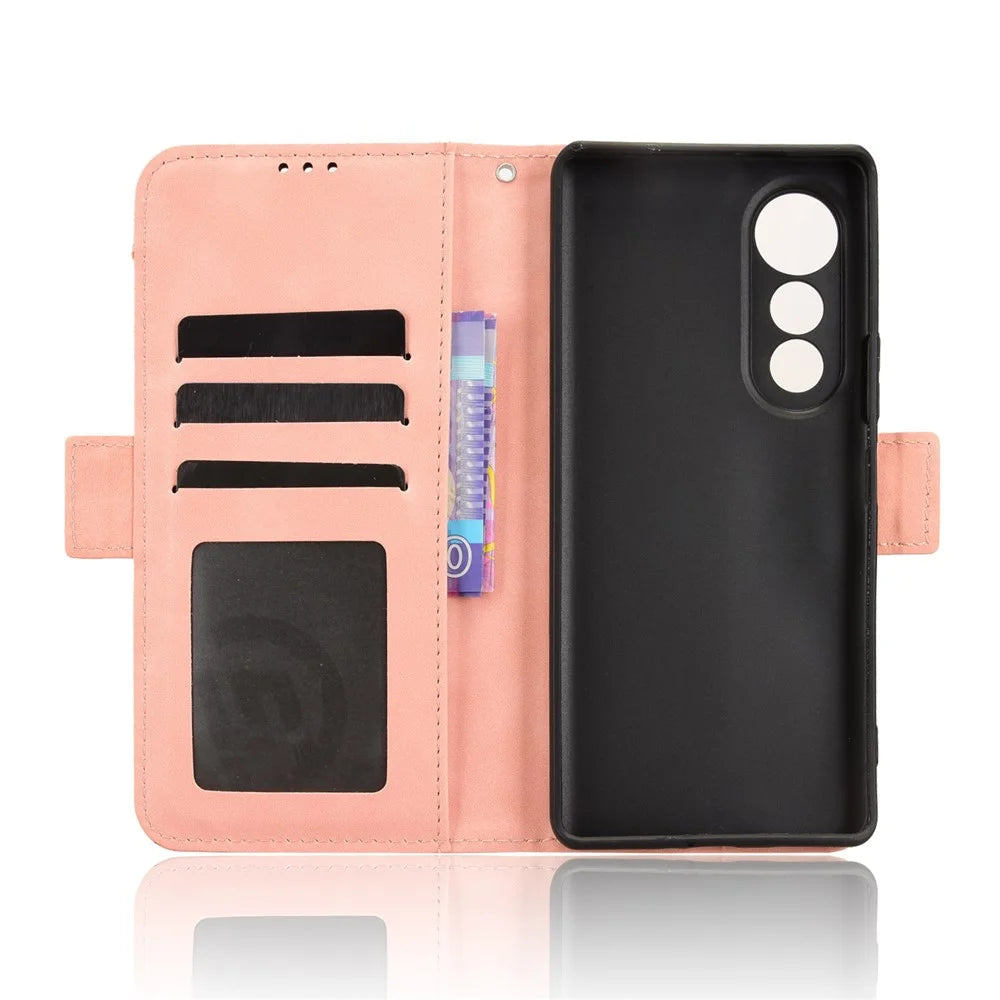 For TECNO Pova Curve 5G LJ8k Leather Case Phone Wallet Cover with Multiple Card Slots - Pink - 2