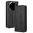For Blackview Shark 6 / Oscal Tiger 8 Leather Case Wallet Stand Retro Texture Phone Cover - Black - 1