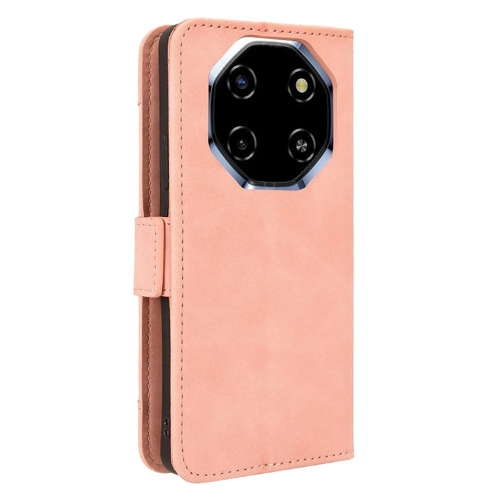 For Blackview Shark 6 / Oscal Tiger 8 Leather Case Phone Wallet Cover with Multiple Card Slots - Pink - 7