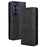 For Samsung Galaxy Z Fold7 5G Leather Case Wallet Stand Retro Texture Phone Cover - Black - 1