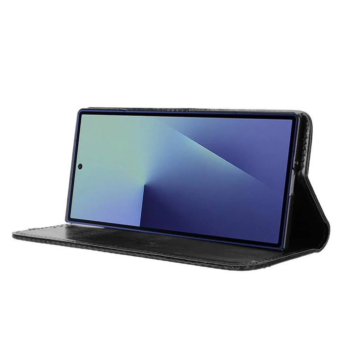 For Samsung Galaxy Z Fold7 5G Leather Case Wallet Stand Retro Texture Phone Cover - Black - 3