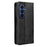 For Samsung Galaxy Z Fold7 5G Leather Case Wallet Stand Retro Texture Phone Cover - Black - 6