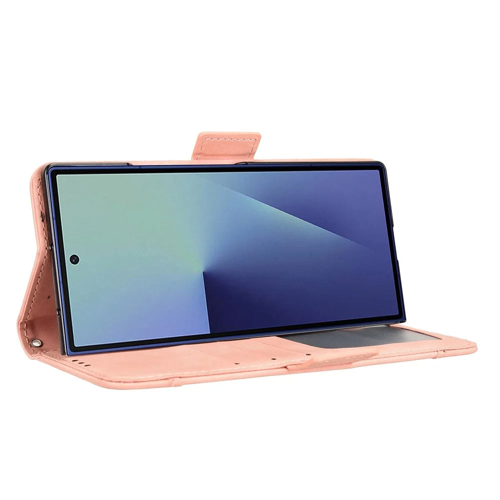 For Samsung Galaxy Z Fold7 5G Leather Case Phone Wallet Cover with Multiple Card Slots - Pink - 4