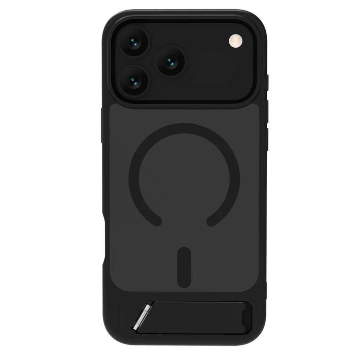 LEREACH Le-Chic Series for iPhone 17 Pro Max Case TPU + PC Kickstand Phone Cover Compatible with MagSafe - Black - 4
