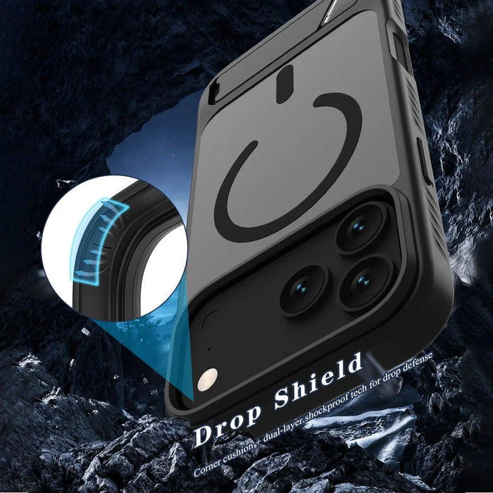 LEREACH Le-Chic Series for iPhone 17 Pro Max Case TPU + PC Kickstand Phone Cover Compatible with MagSafe - Black - 7
