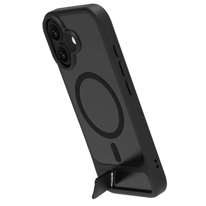LEREACH Le-Chic Series for iPhone 17 Case TPU + PC Kickstand Phone Cover Compatible with MagSafe - Black - 5