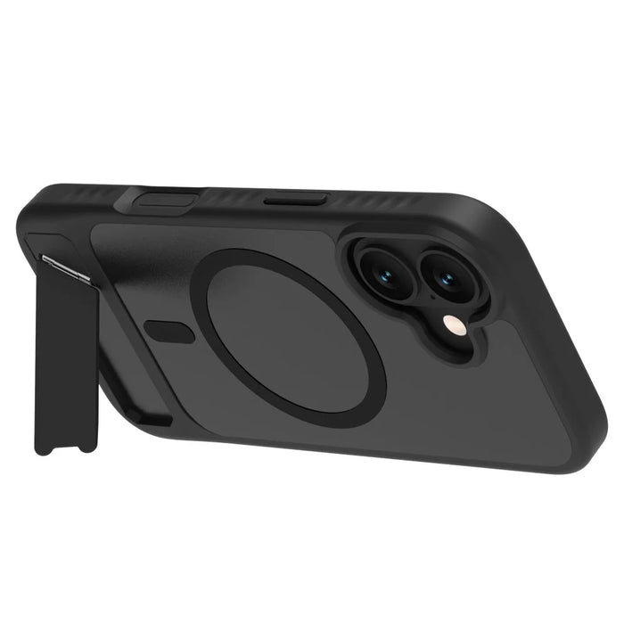 LEREACH Le-Chic Series for iPhone 17 Case TPU + PC Kickstand Phone Cover Compatible with MagSafe - Black - 6