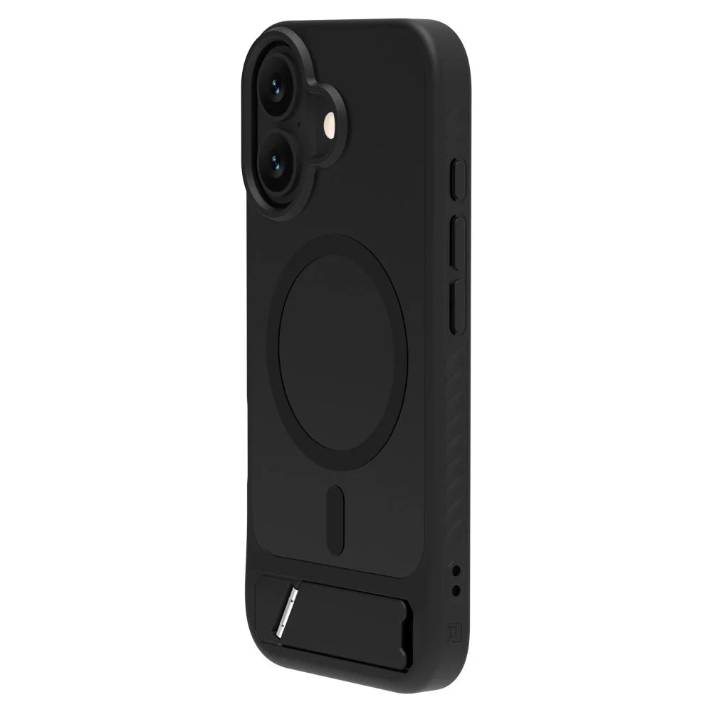 LEREACH Le-Chic Series for iPhone 17 Case TPU + PC Kickstand Phone Cover Compatible with MagSafe - Black - 7