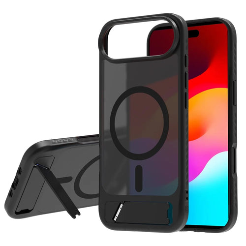 LEREACH Le-Chic Series for iPhone Air Case TPU + PC Kickstand Phone Cover Compatible with MagSafe - Black - 1