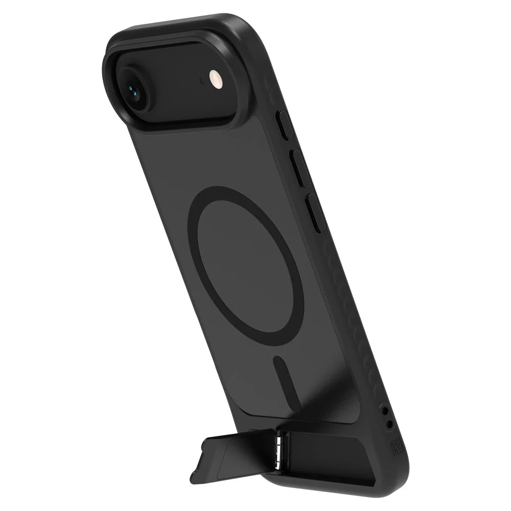 LEREACH Le-Chic Series for iPhone Air Case TPU + PC Kickstand Phone Cover Compatible with MagSafe - Black - 5