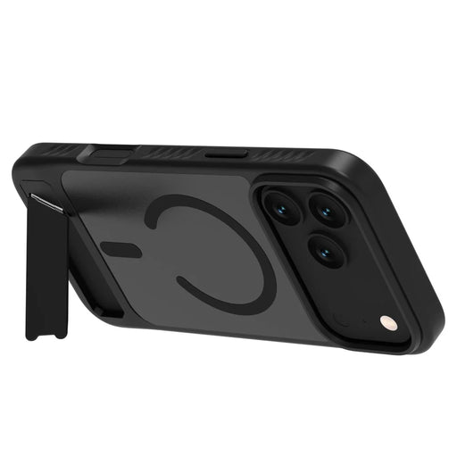 LEREACH Le-Chic Series for iPhone 17 Pro Case TPU + PC Kickstand Phone Cover Compatible with MagSafe - Black - 2