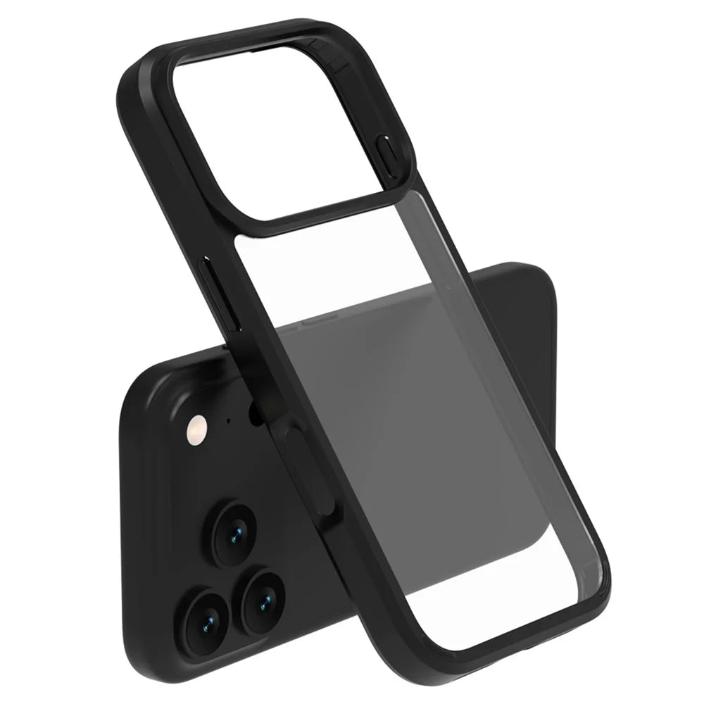 LEREACH TOC Series for iPhone 17 Pro Case TPU + Acrylic Phone Cover - Black - 1