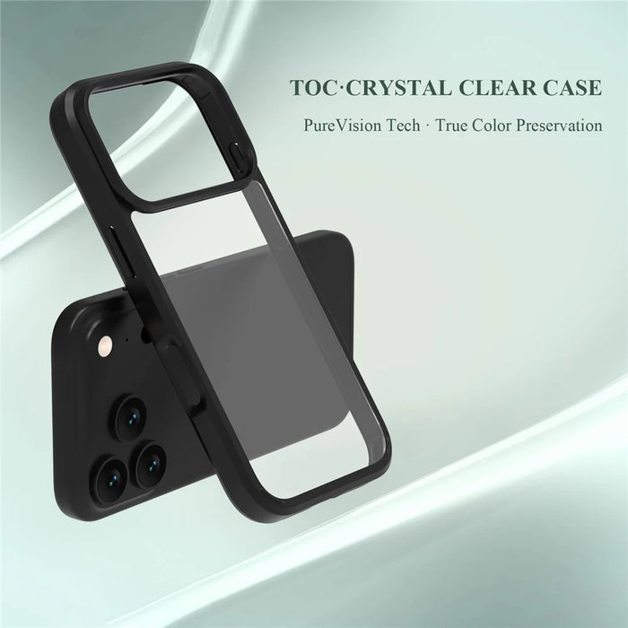 LEREACH TOC Series for iPhone 17 Pro Case TPU + Acrylic Phone Cover - Black - 7