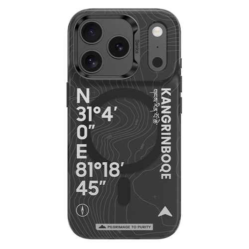 BENKS D1 for iPhone 17 Pro Max Case Kangrinboqe Geographic Coordinate TPU TPE PC Phone Cover Compatible with MagSafe - 1