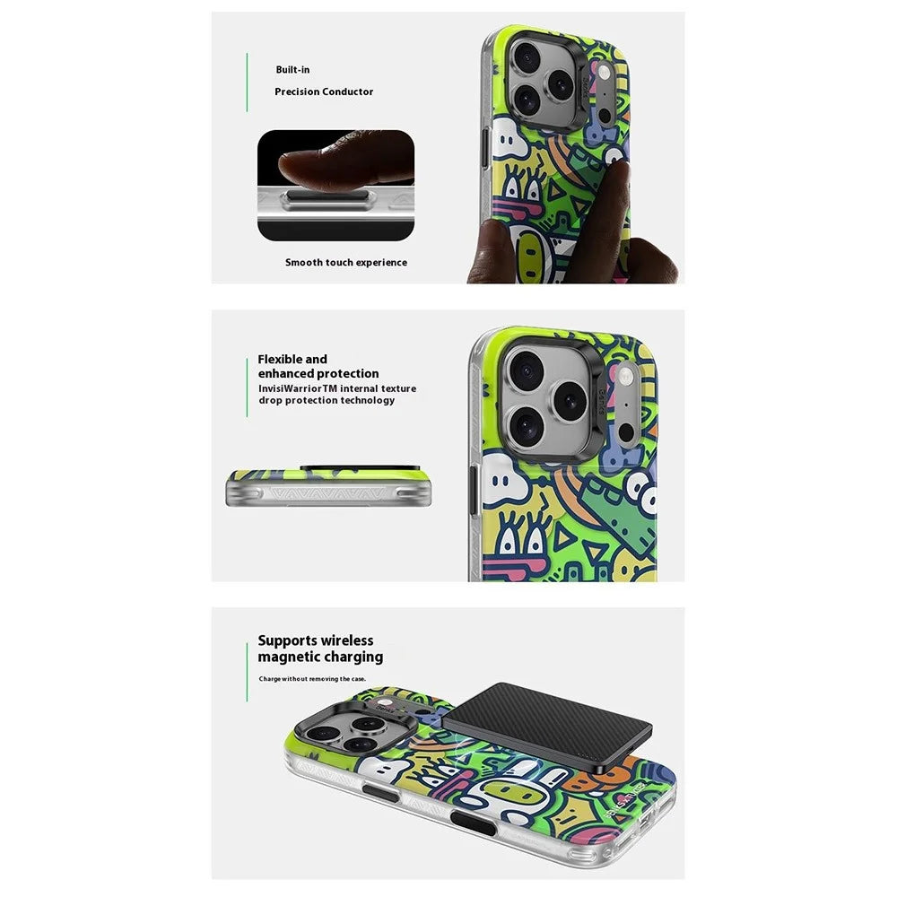 BENKS D1 for iPhone 17 Pro Magnetic Case Cartoon Pattern TPU TPE PC Phone Cover Compatible with MagSafe - Fantasy World - 6