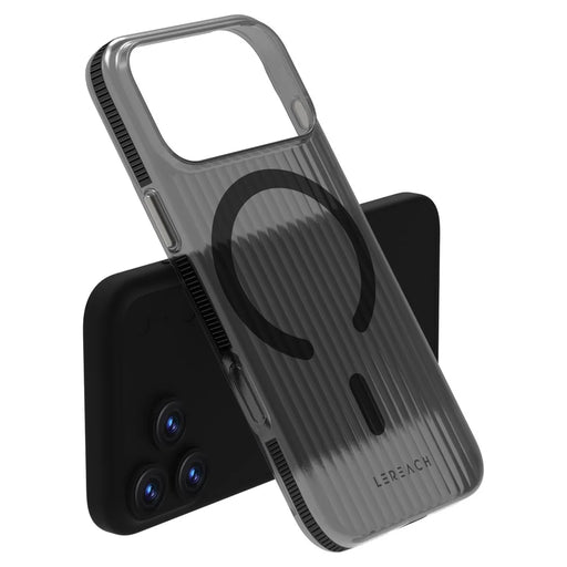 LEREACH TOC Series for iPhone 17 Pro Max Case Flowing Grid PC Phone Cover Compatible with MagSafe - Black - 1