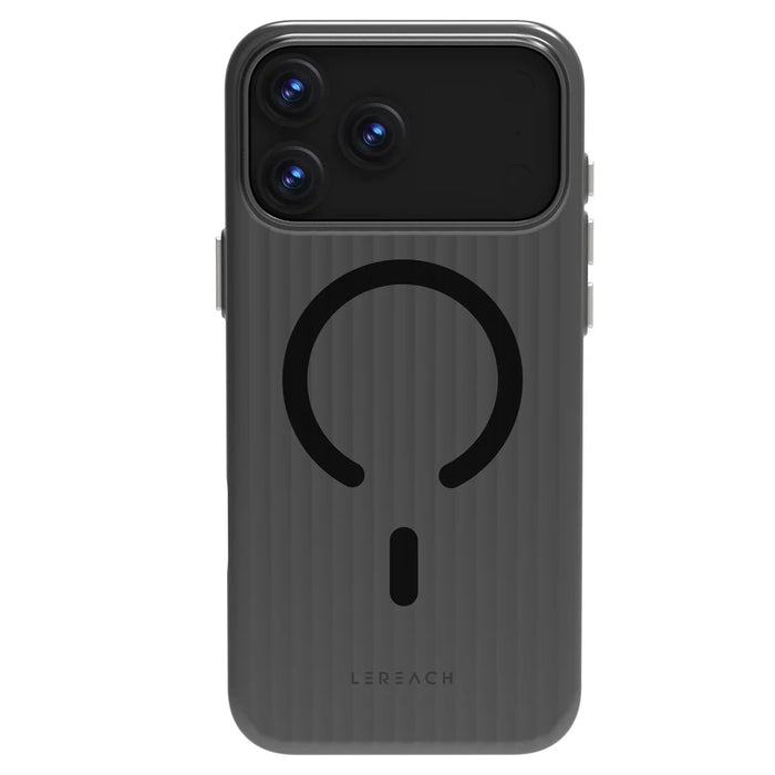 LEREACH TOC Series for iPhone 17 Pro Max Case Flowing Grid PC Phone Cover Compatible with MagSafe - Black - 2