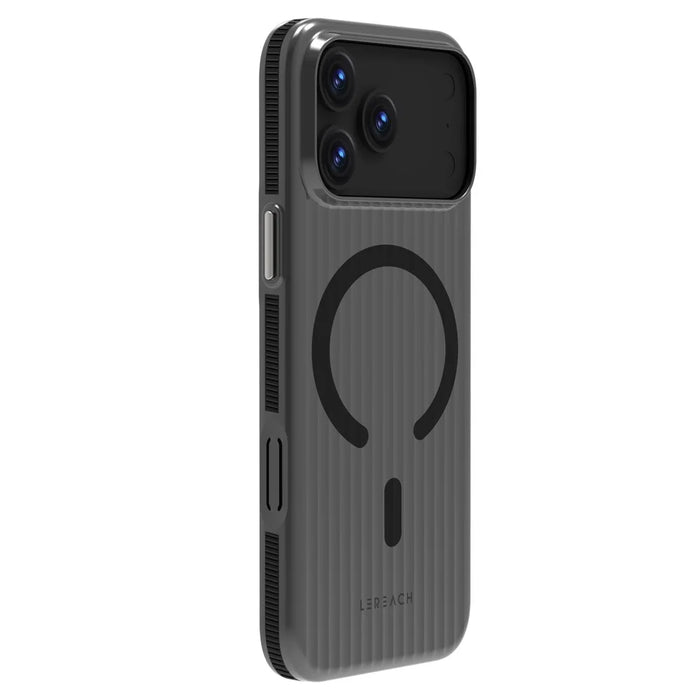 LEREACH TOC Series for iPhone 17 Pro Max Case Flowing Grid PC Phone Cover Compatible with MagSafe - Black - 3