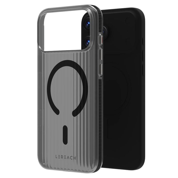 LEREACH TOC Series for iPhone 17 Pro Max Case Flowing Grid PC Phone Cover Compatible with MagSafe - Black - 6