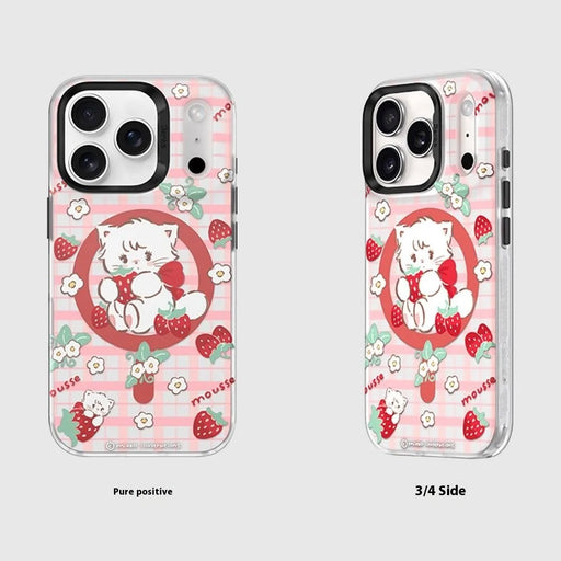 BENKS D1 for iPhone 17 Pro Cartoon Animal TPU TPE PC Phone Cover Compatible with MagSafe - Strawberry Cupcake - 2