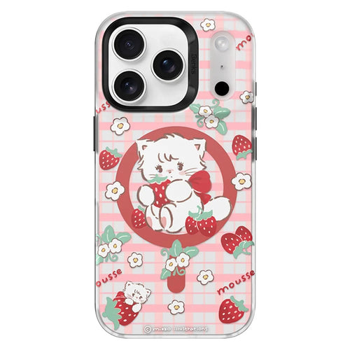 BENKS D1 for iPhone 17 Pro Max Cartoon Animal TPU TPE PC Phone Cover Compatible with MagSafe - Strawberry Cupcake - 1
