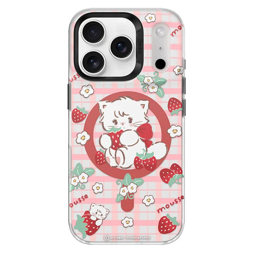BENKS D1 for iPhone 17 Pro Max Cartoon Animal TPU TPE PC Phone Cover Compatible with MagSafe - Strawberry Cupcake - 1