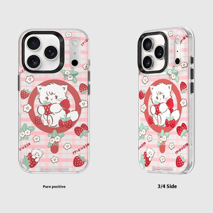 BENKS D1 for iPhone 17 Pro Max Cartoon Animal TPU TPE PC Phone Cover Compatible with MagSafe - Strawberry Cupcake - 2