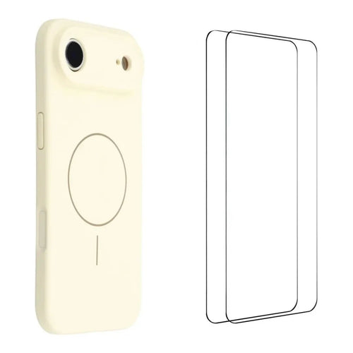 WANLONFENG For iPhone Air Case with 2pcs Screen Films  XQ1 Series TPU Liquid Silicone Precise Cutout Phone Cover Compatible with MagSafe - White - 1