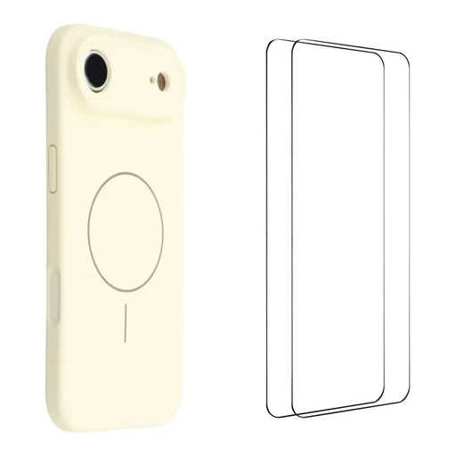 WANLONFENG For iPhone Air Case with 2pcs Screen Films  XQ1 Series TPU Liquid Silicone Precise Cutout Phone Cover Compatible with MagSafe - White - 1