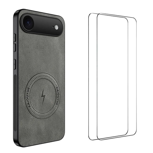 WANLONFENG For iPhone Air Magnetic Case  SD Series PC TPU Phone Cover with 2Pcs Screen Film - Grey - 1