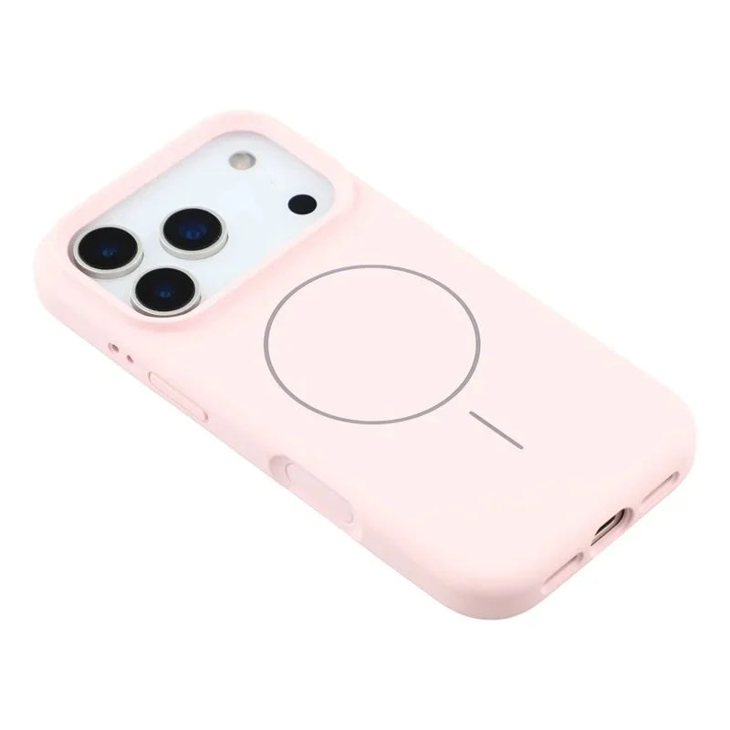 WANLONFENG For iPhone 17 Pro Max Case Compatible with MagSafe  XQ Series TPU Liquid Silicone Phone Cover with 2 Tempered Glass Films - Pink - 3