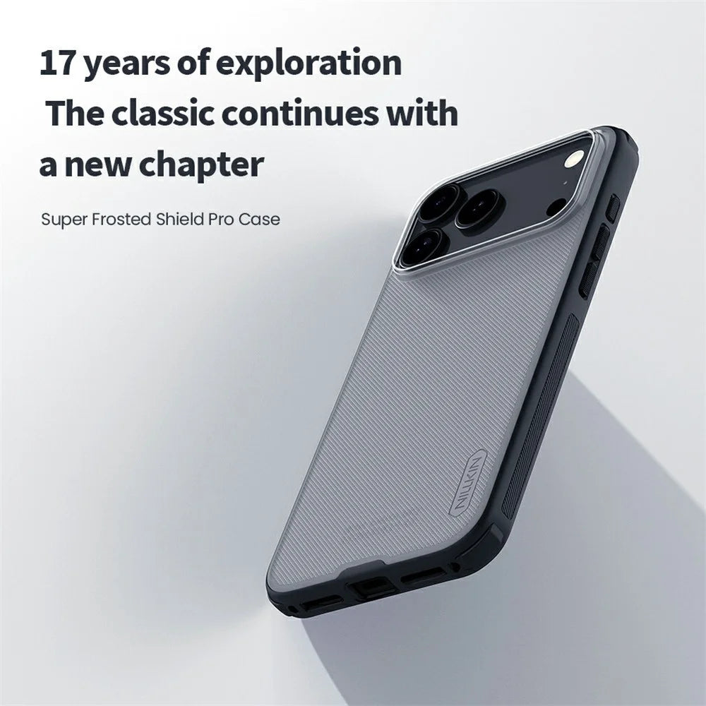 NILLKIN Super Frosted Shield Pro For iPhone 18 Pro Max / 17 Pro Max Case Matte PC TPU Clear Black Phone Back Cover - 6