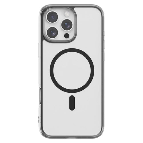 For iPhone 16 Pro Magnetic Case High Transparency PC + TPU Phone Back Cover - Transparent Black - 1
