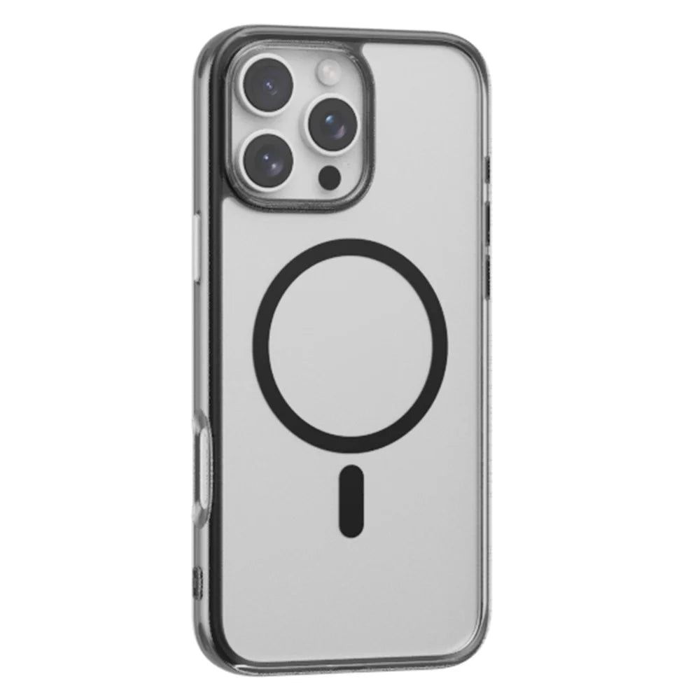 For iPhone 16 Pro Magnetic Case High Transparency PC + TPU Phone Back Cover - Transparent Black - 3