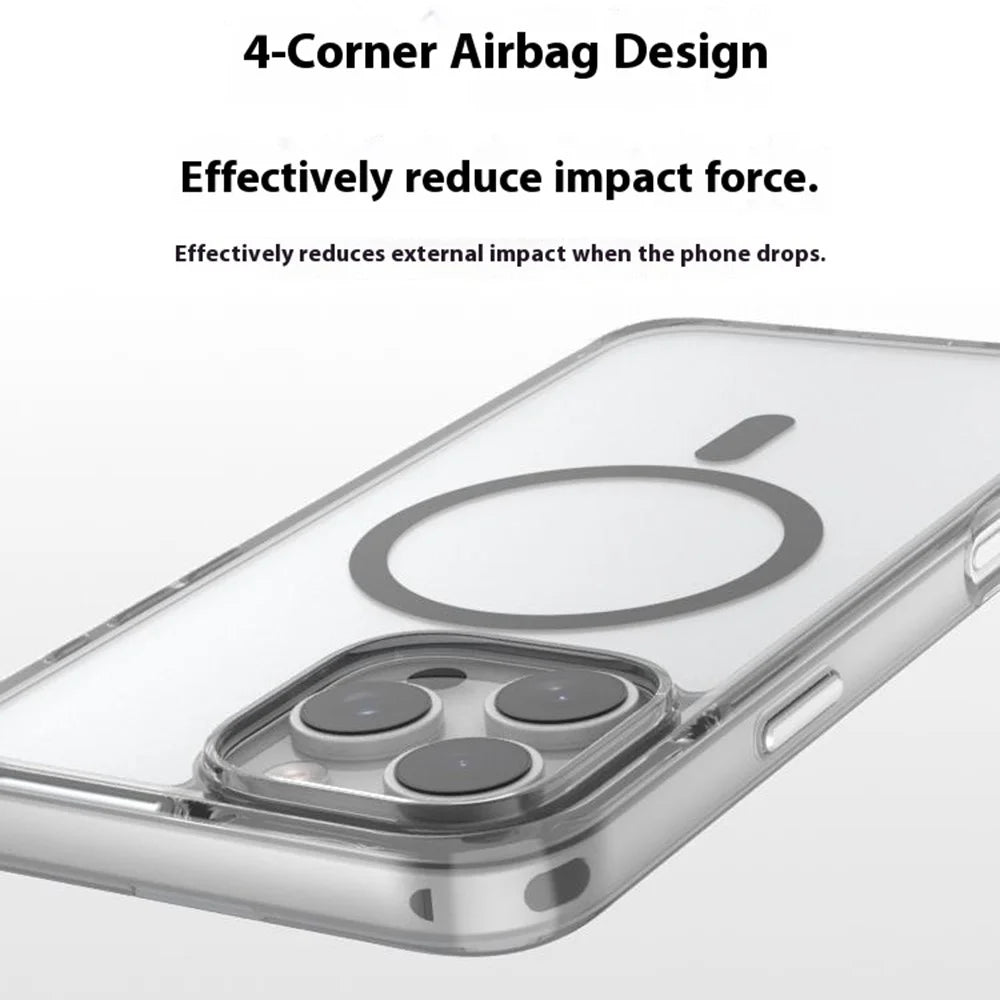 For iPhone 16 Pro Max Magnetic Case High Transparency PC + TPU Phone Back Cover - Transparent Black - 7