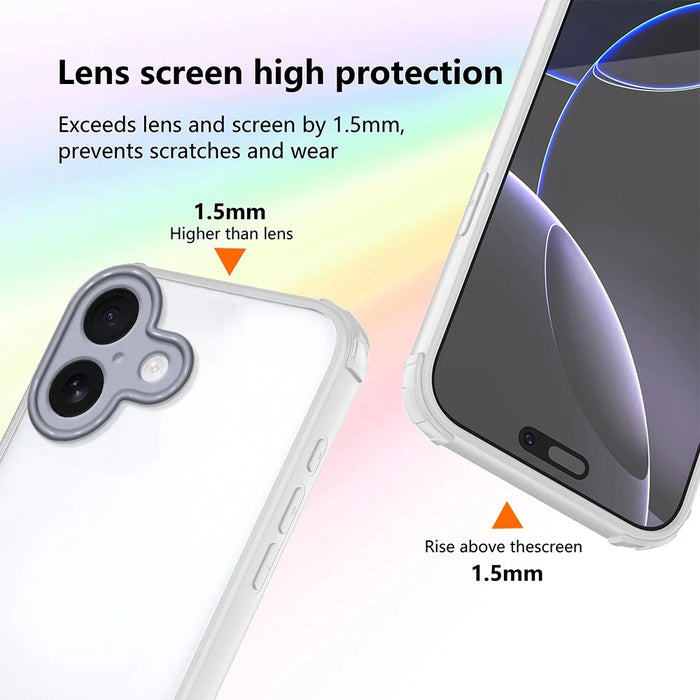 For iPhone 17 Case Reinforced Corner Shockproof TPU + Acrylic Phone Cover - White - 3