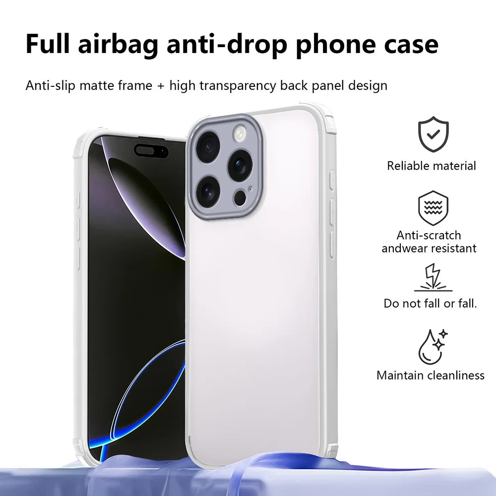For iPhone 16 Pro Max Case Reinforced Corner Shockproof TPU + Acrylic Phone Cover - White - 2