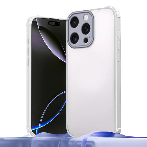 For iPhone 16 Pro Case Reinforced Corner Shockproof TPU + Acrylic Phone Cover - White - 1
