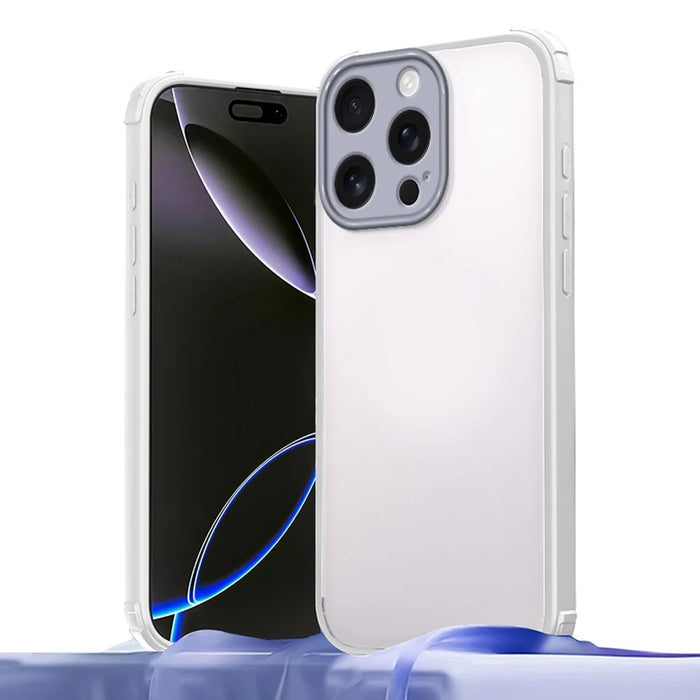 For iPhone 16 Pro Case Reinforced Corner Shockproof TPU + Acrylic Phone Cover - White - 1