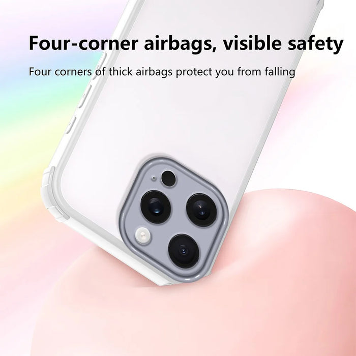 For iPhone 16 Pro Case Reinforced Corner Shockproof TPU + Acrylic Phone Cover - White - 4