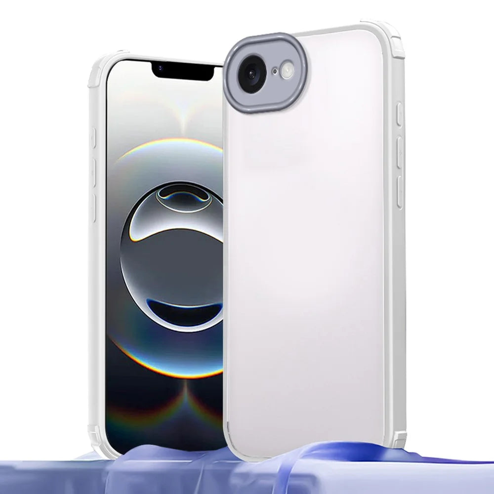 For iPhone 17e / 16e Case Reinforced Corner Shockproof TPU + Acrylic Phone Cover - White - 1